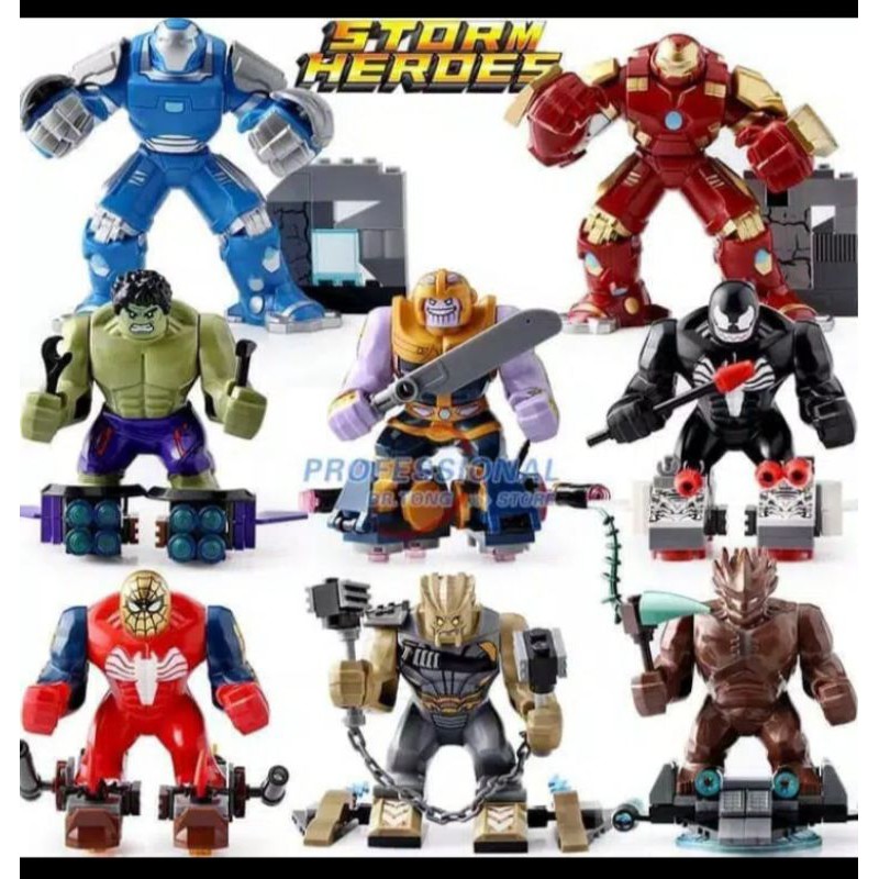 Brick Big Figure Venom/Thanos/Hulkbuster/Hulk Set 8