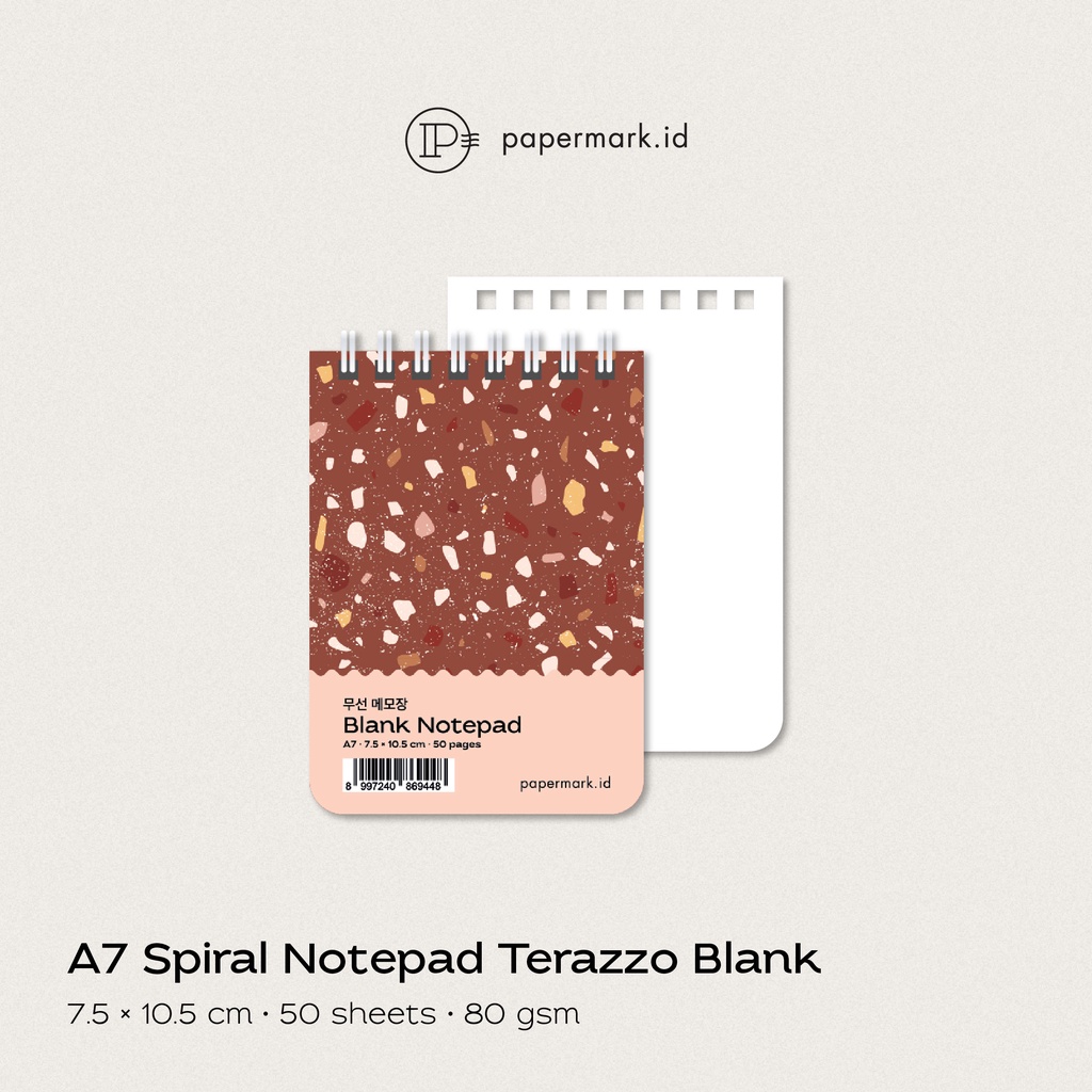 

Papermark - A7 Spiral Notepad Terazzo Blank