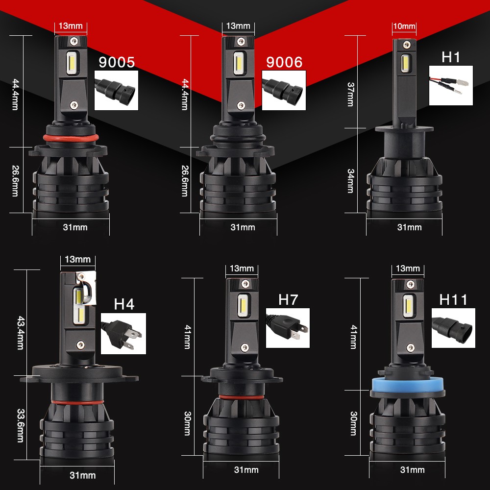 M2 16000LM H4 Lampu Depan LED untuk Mobil H1 H4 H7 H8 H9 H11 HB3 HB4 9005 Turbo Lampu LED untuk Lampu Mobil