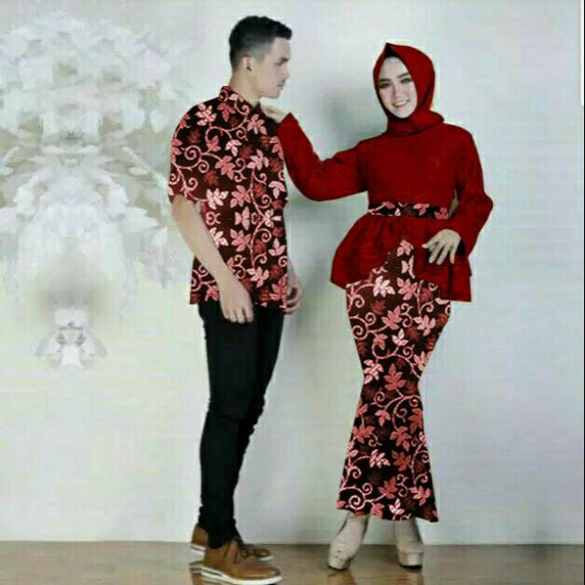 CP BELLA 5 warna set couple kebaya batik kemeja brokat