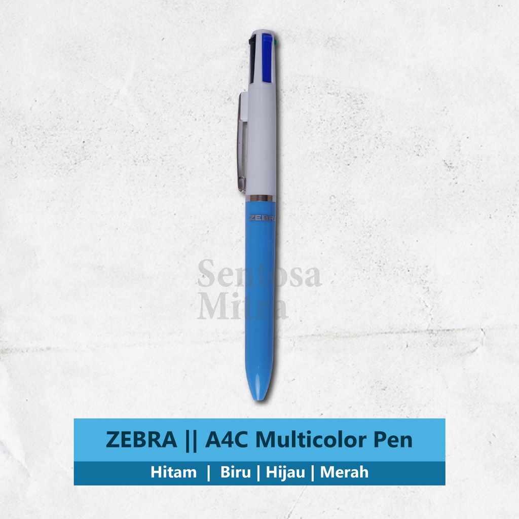 

Pulpen Zebra A4C Multicolor Pen 4 warna 0.7 mm bolpen pena tulis murah