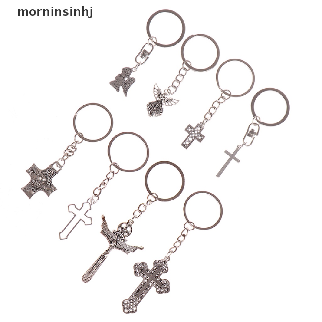 Mornin 1pc Kalung Rantai Dengan Liontin Salib Yesus Kristen