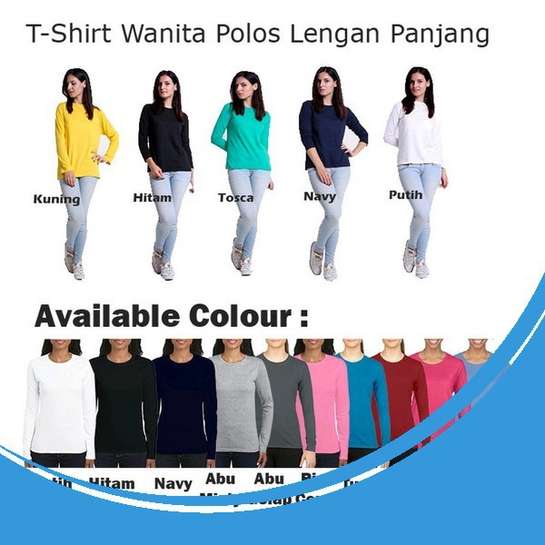 Kaos Polos Panjang Cewek Ultra Premium Cotton wanita / ladies longsleeve / lengan panjang Kualitas