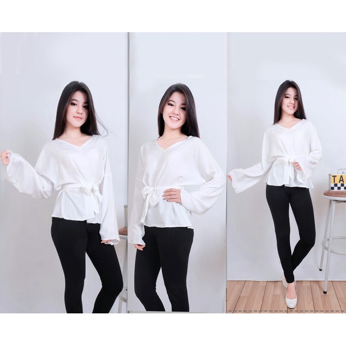 Pakaian Wanita KS Baju Kekinian YL [Blouse Brice Putih SW] blouse wanita bangkok putih YM