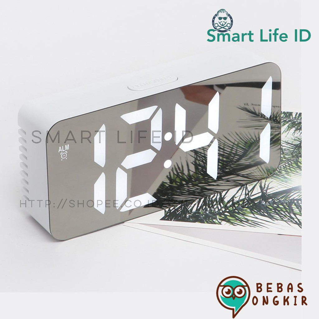 Jam Meja Digital Lampu Led Weker / Digital Alarm Clock Mirror Dekorasi Rumah DS-3622