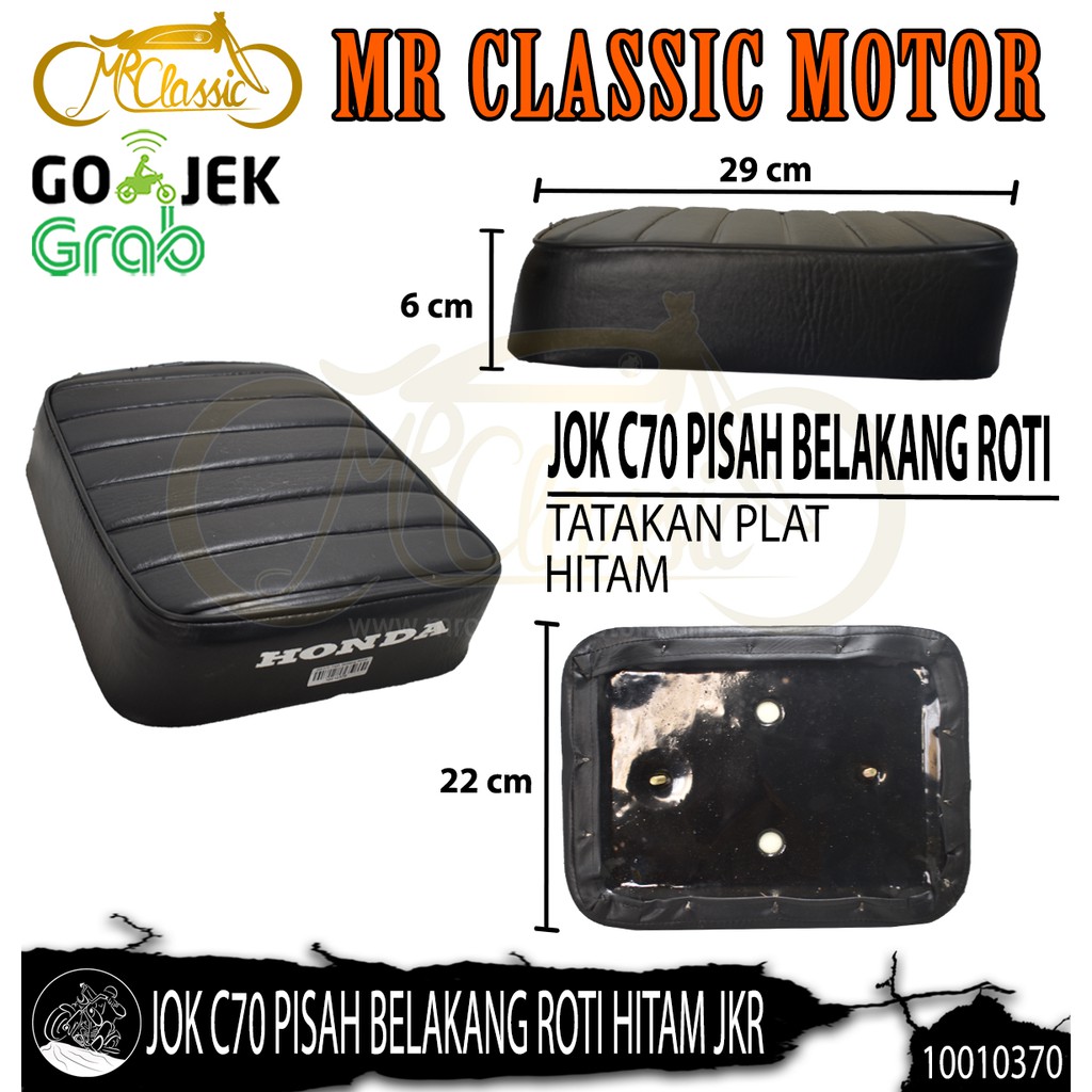 Jok C70 Pisah Belakang Roti Hitam JKR