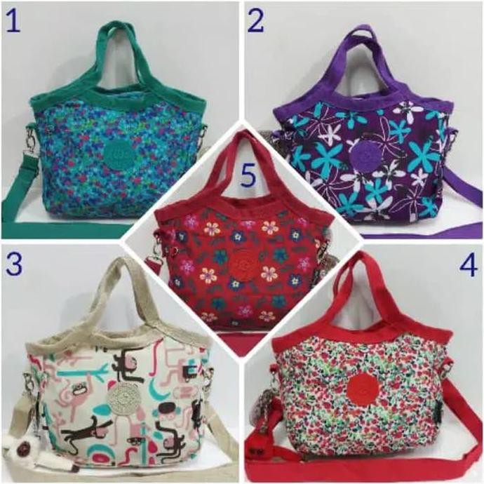 TAS WANITA IMPORT KIPLING MOTIF JINJING DAN SELEMPANG KP203