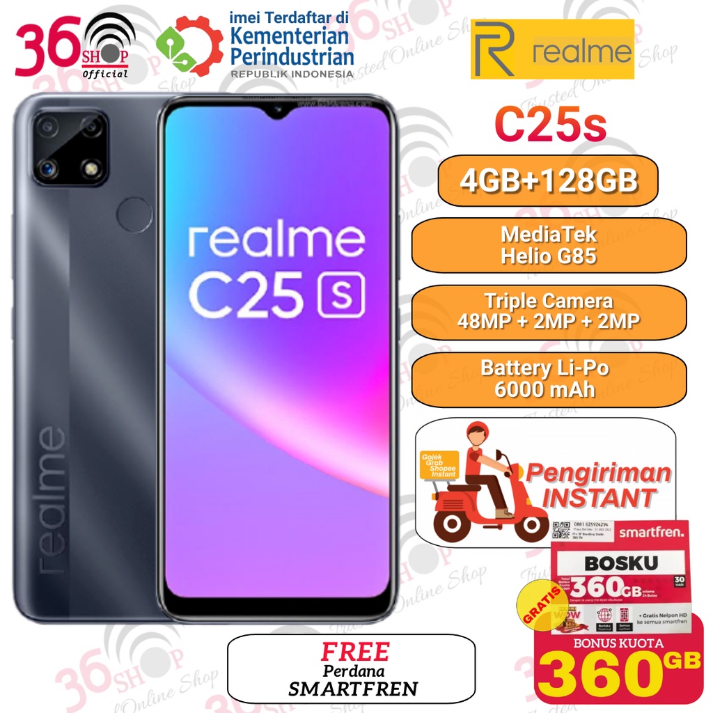 Realme C25s 4GB+64GB 4GB+128GB Garansi Resmi 1 Tahun