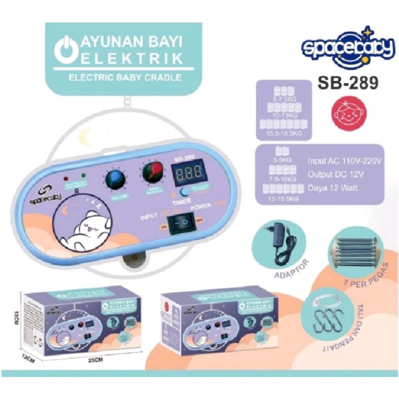 spacebaby mesin ayunan bayi elektrik sb 289 ayunan elektrik