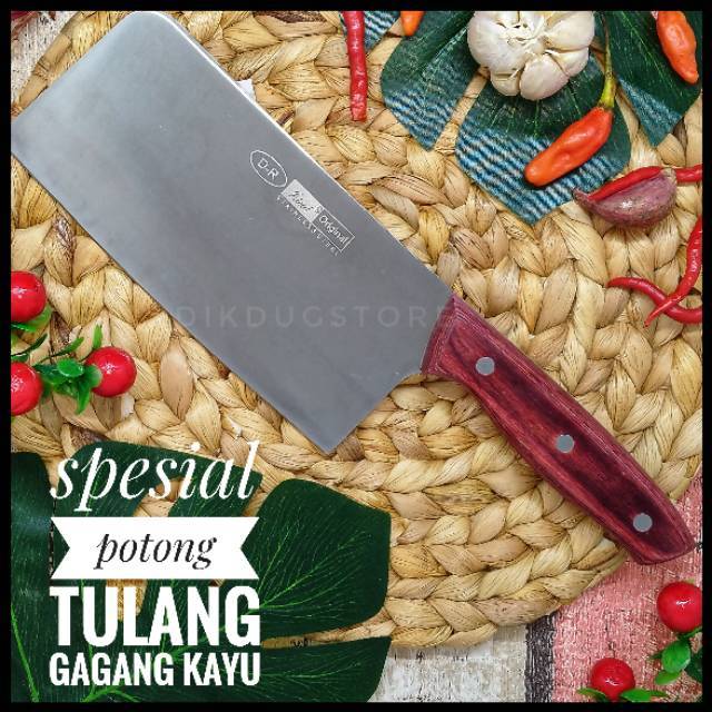 Pisau Golok Cincang Daging dan Tulang Gagang Kayu  IDEAL ID627