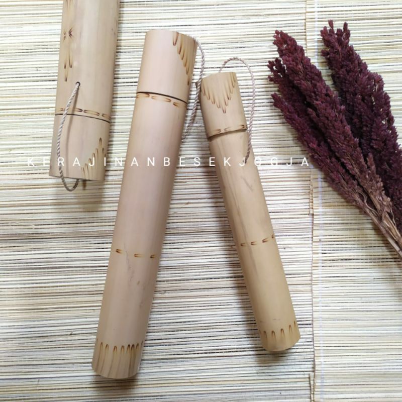 TABUNG SEDOTAN SAJA 25CM | tabung sedotan bambu diameter 3cm tabung sedotan unik