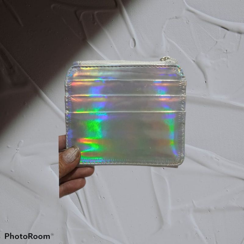 dompet wanita kancing hologram