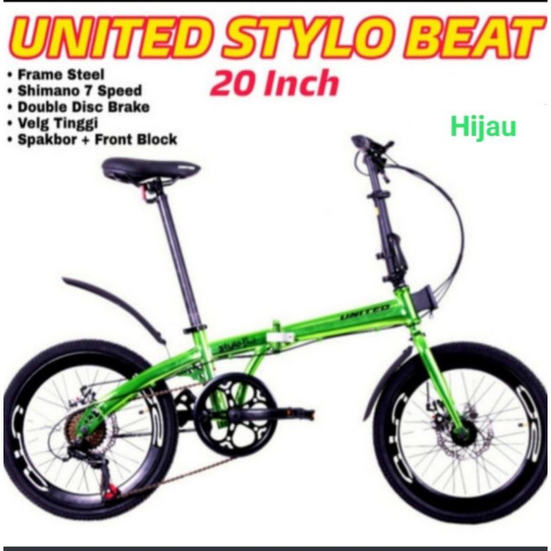 Sepeda lipat 20 inci United STYLO BEAT 7speed