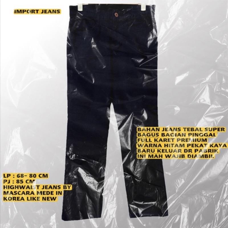 MASCARA ORIGINAL/HIGHWAIST JEANS STRAIGHT/KULOT JEANS PANTS/HIGHWAIST JEANS/BLACK JEANS KULOT HW/KOR