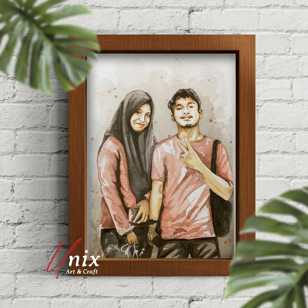 

Ilustrasi Lukisan Wajah Watercolor A4 (21x29,7 cm) untuk 2 Wajah