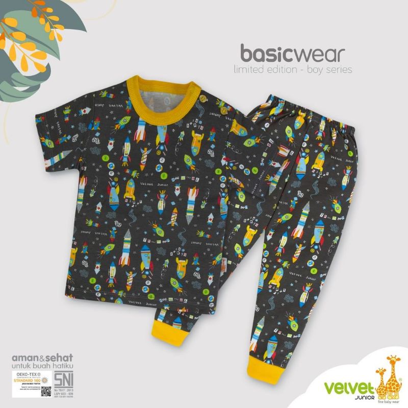Velvet junior joy and cheer stelan baju pendek celana panjang