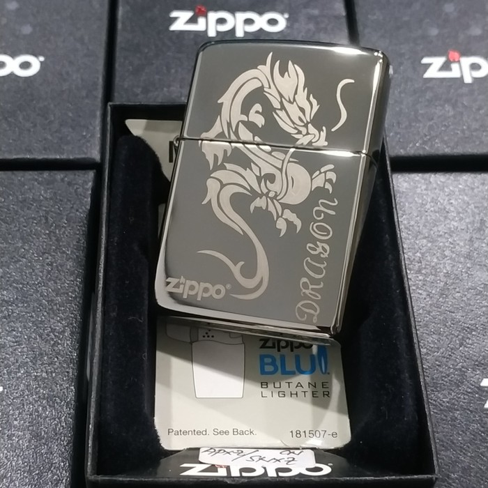 ZIPPO LIGHTER / MANCIS KOREK API ZIPPO ORIGINAL - DRAGON BLACK ICE