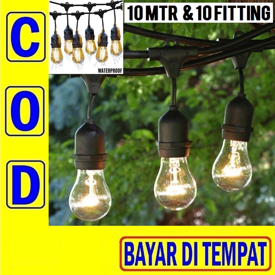 Jual Kabel Fitting Lampu Gantung Meter Fiting E Outdoor Anti Air Waterproof Cafe Kafe