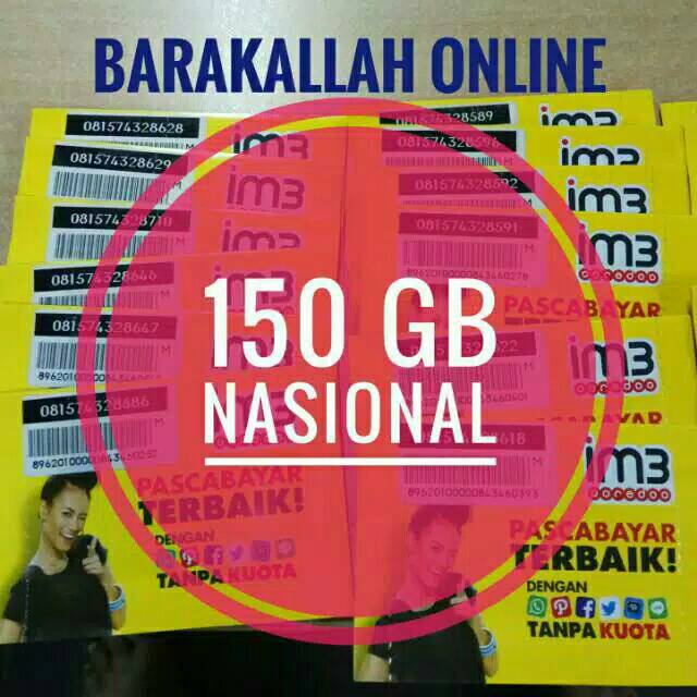 KARTU KUOTA INDOSAT 150GB. MASA AKTIF 3 BULAN MURAH. LANGSUNG PAKAI..