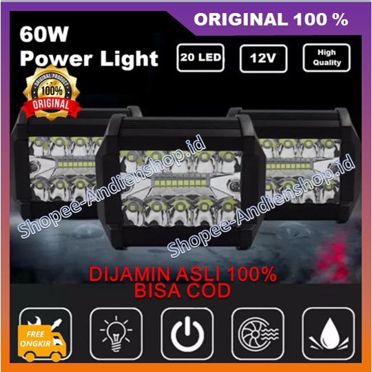 Lampu Sorot 20 Led Lampu Tembak Sorot Touring Offroad LED Motor Mobil 20 Led 100% ASLI