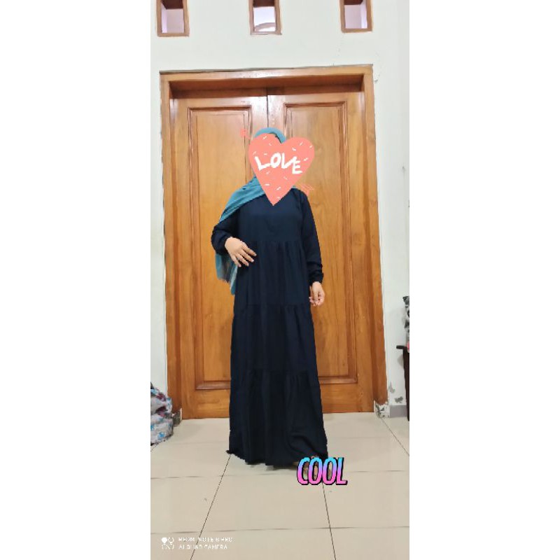 Gamis Susun Rayon Polos