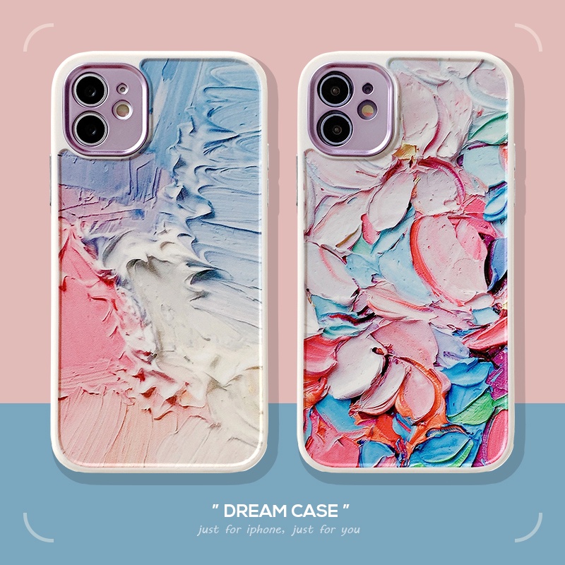 Soft Case TPU Motif Lukisan Minyak Abstrak Untuk Iphone 11 12 13 Pro Max X Xs Xr Xsmax 7 8 Plus