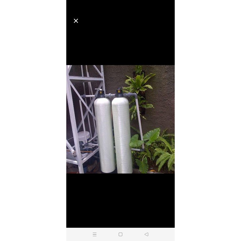 paket filter 2 tabung1054 air zat besi dan kapur