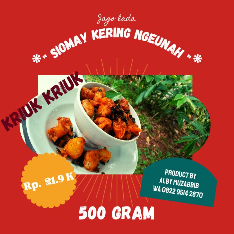 

Siomay Mini kering pedas Manis/cemilan pedas jajanan viral kekinian seblak kering