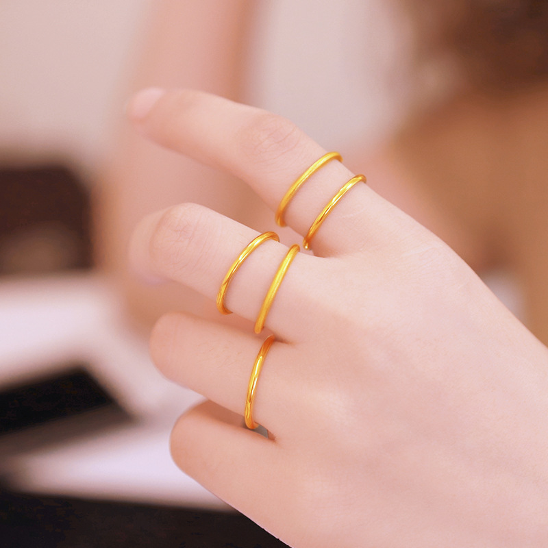 Cincin Emas Asli Kadar 375 Bentuk Lingkaran Untuk Wanita