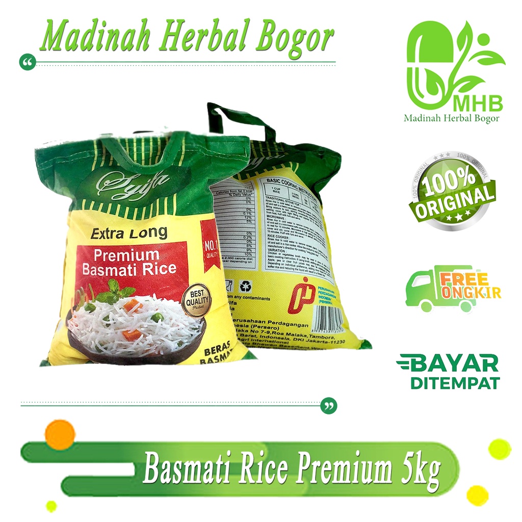 

Beras Basmati 5kg Premium original Beras Brasmati Arab Basmati Rice nasi Kebuli syifa herba alami