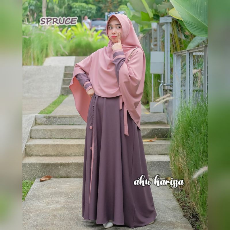 Aqila set aku karissa, ori aku karissa, gamis ity crepe