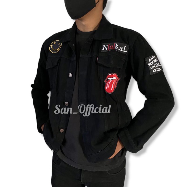 JAKET DENIM Keren / JAKET JEANS Pria Keren MURAH Kualitas Premium PATCH Sudah Terpasang (Bisa COD)-3