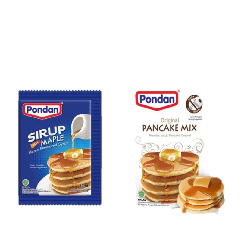 

Pondan Sirup Maple 40 mL + Pondan Pancake Original Tepung Premiks 125 gr