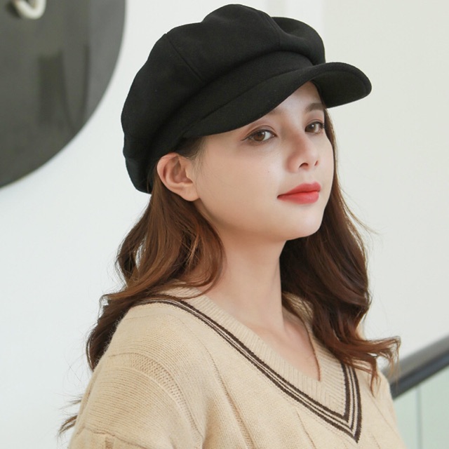 Topi Baret Jenny Gaya Retro Korea Bahan Wol untuk Wanita / Pria
