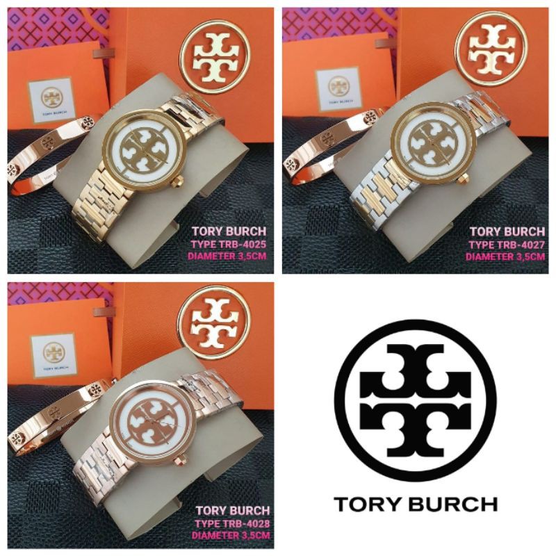 jam tangan wanita tory burch TRB4025 TRB4027 TRB4028 stainless steel + free gelang original