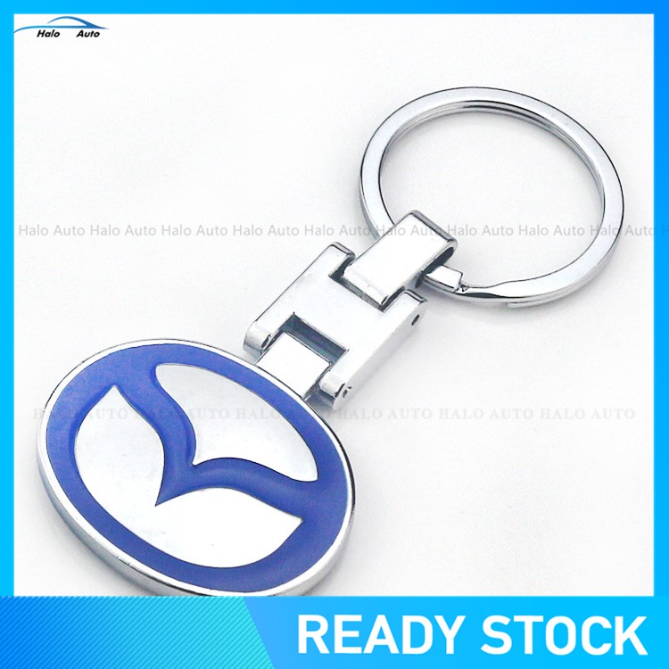 Gantungan Kunci Mobil 3D Logo Mazda Bahan Metal Stainless Steel