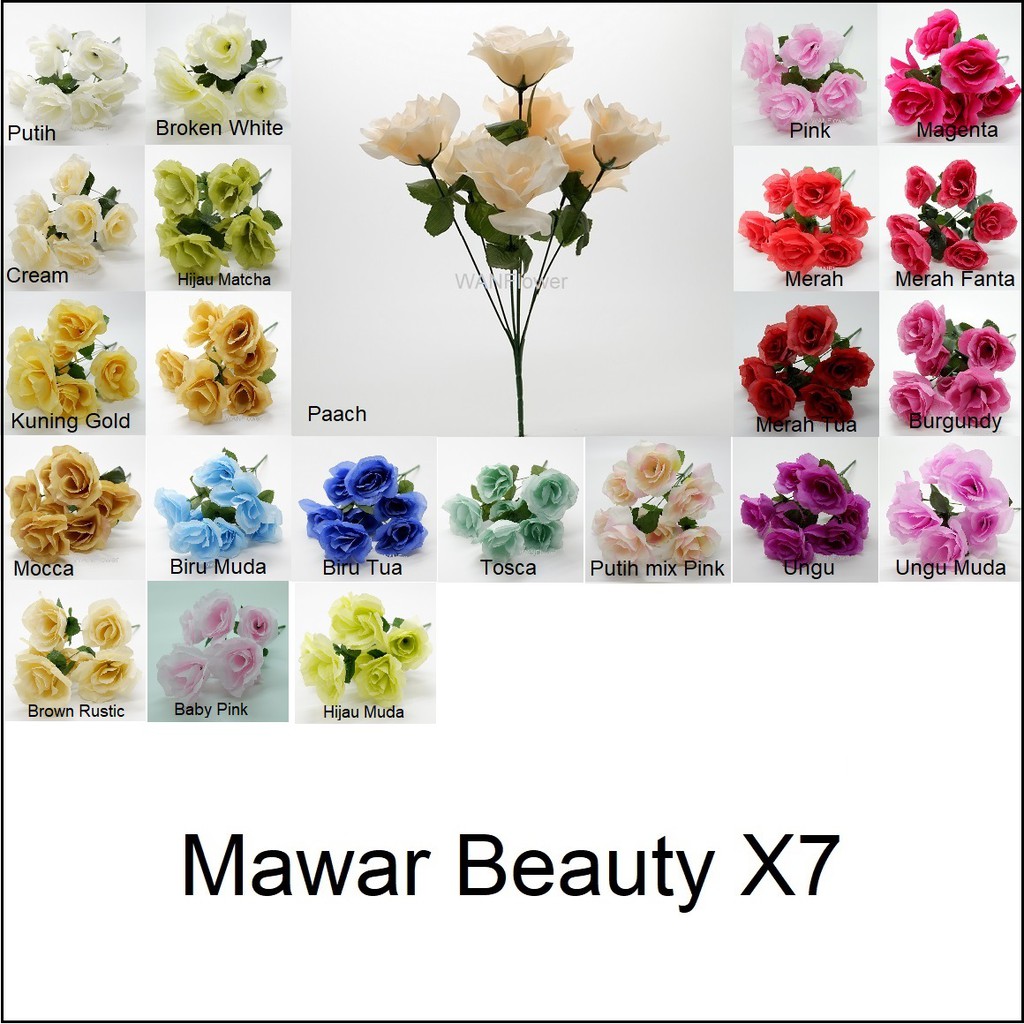 WANFLOWER Bunga Mawar Beauty X7 * ALL