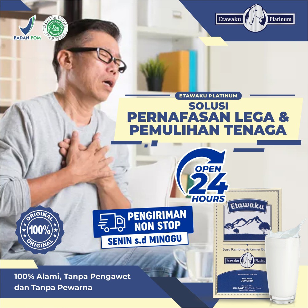 

ETAWAKU PLATINUM 3X ATASI MASALAH PERNAFASAN - Susu Kambing Etawa / Susu Formula Krimer Rendah Gula