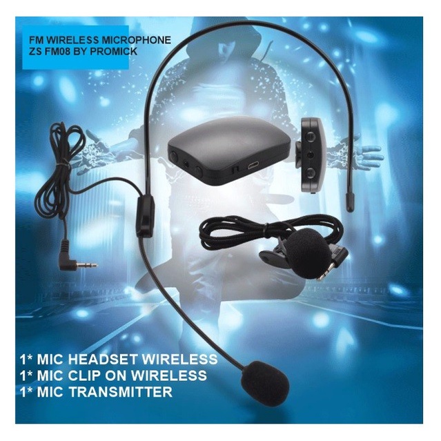 Mic FM Wireless Microphone Mikropon Mikrofon FM - SZ FM08 by Promick