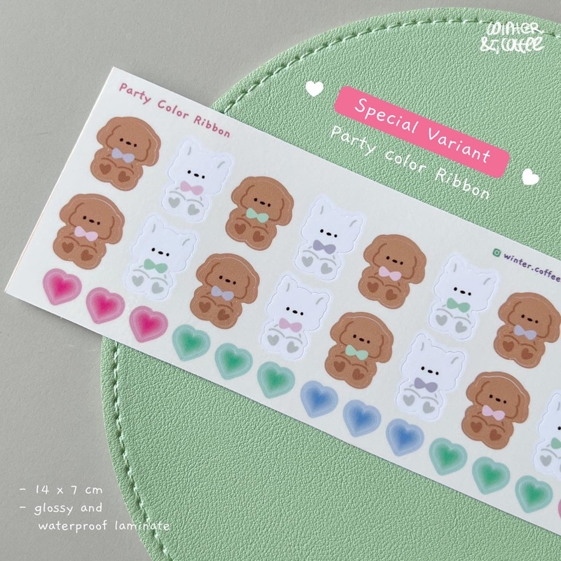 Blushing Hearts WATERPROOF ALPHABET STICKERS