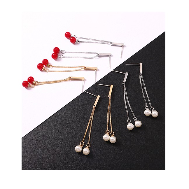 LRC Anting Tusuk Simple Pearl Decorated Earrings Y609XX