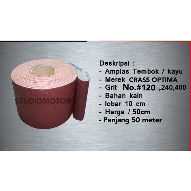 Amplas Meteran Amplas Besi / Tembok / Kayu / Roll / Gulungan # 120 / 240 / 400 Ukuran: 100mm / 4 Inci Inch / 10 cm x 50