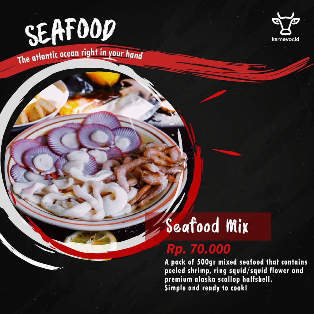 

Karnevor Seafood Mix / Shrimp / Udang / Cumi / Squid