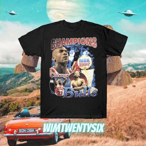 KAOS CHAMPIONS CHICAGO BULLS VINTAGE BASKET TEE (UNISEX SLIMFIT T-SHIRT)