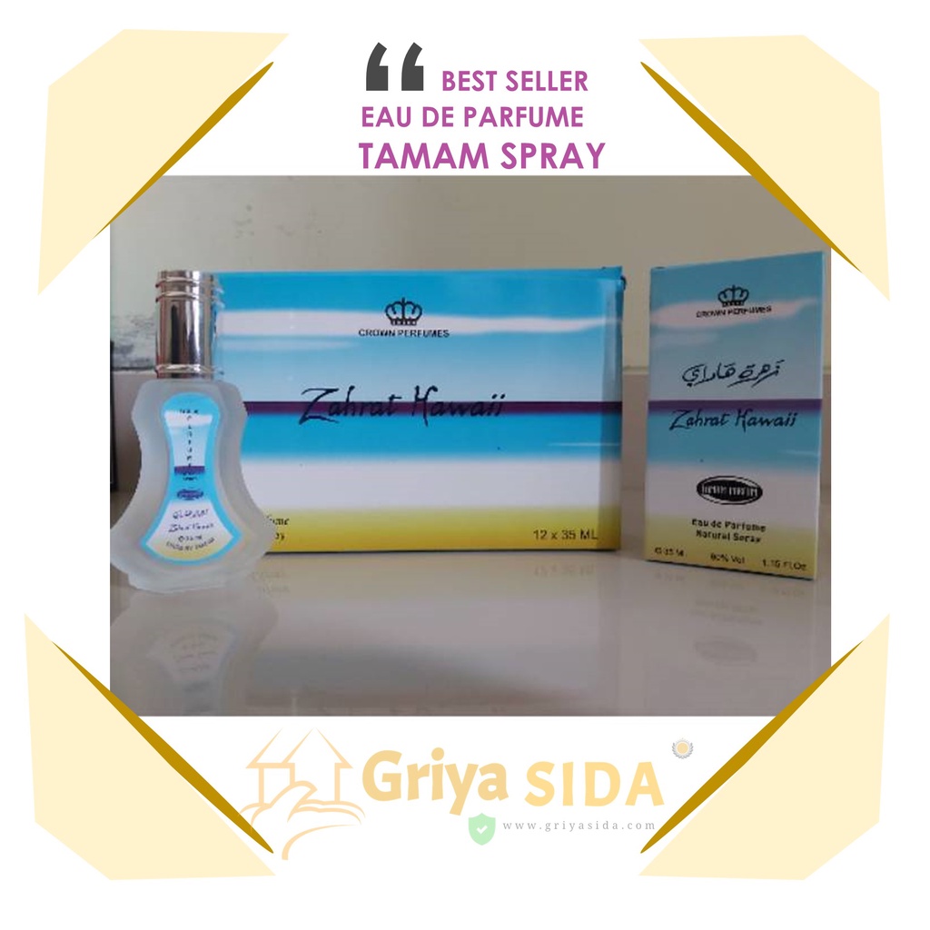 Parfum Zahrat hawaii Spray 35ml TAMAM original minyak wangi silver mirip al rehab spray PROMO!!