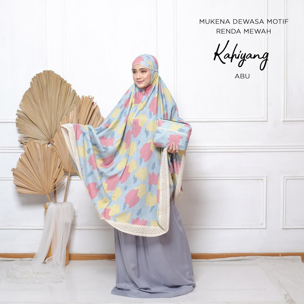 Ezpata Mukena Bali Dewasa Jumbo Putusan Rayon Premium Motif Abstrak Renda Bahan Adem dan Halus Warna Soft Pastel Free Tas Mukena Cantik