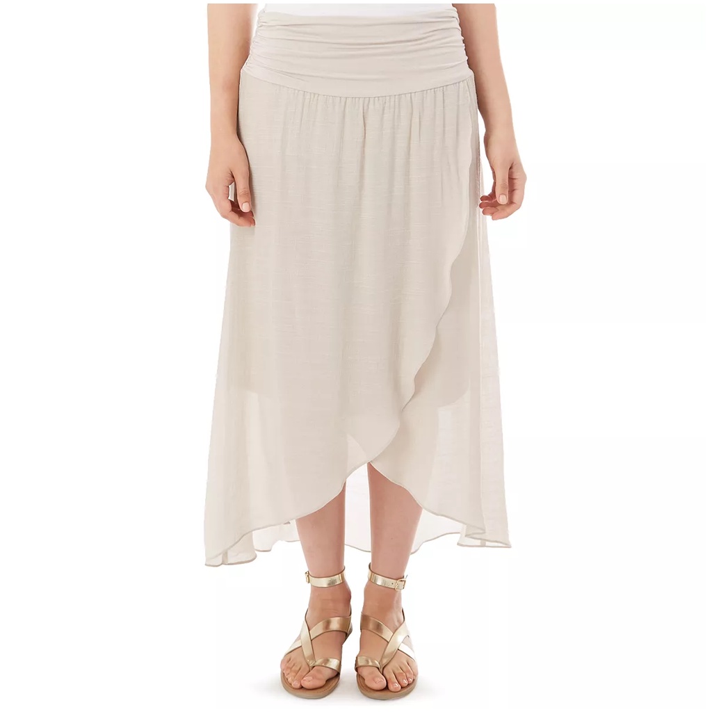 Kohl's Rok Wanita Apt. 9 Gauze-Texture High-Low Skirt Women