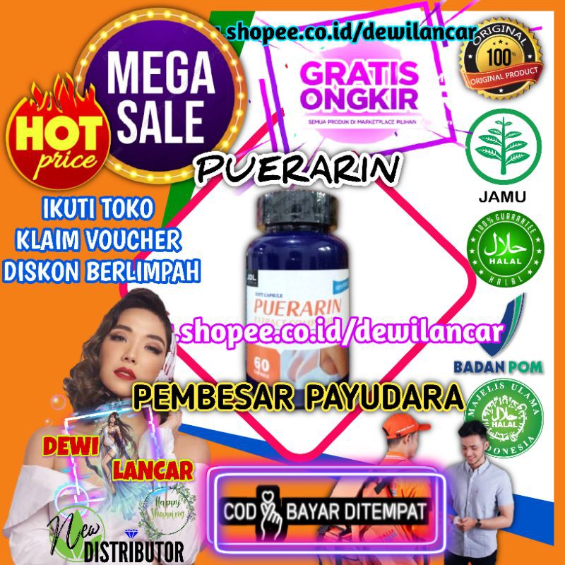 PUERARIN ASLI 100% ORIGINAL THAILAND CAPSULE  SOFT GEL SUPLEMEN OBAT PEMBESAR PAYUDARA HERBAL AMPUH
