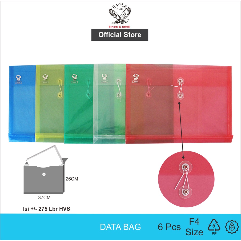 

Map Plastik Tali F4 Bening EAGLEFiles Data Bag Punggung Horizontal E 211 H
