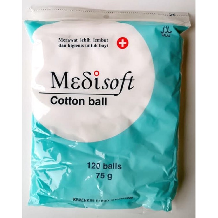 Kapas Bola Medisoft Cotton Ball Isi 120 Ball 75gr